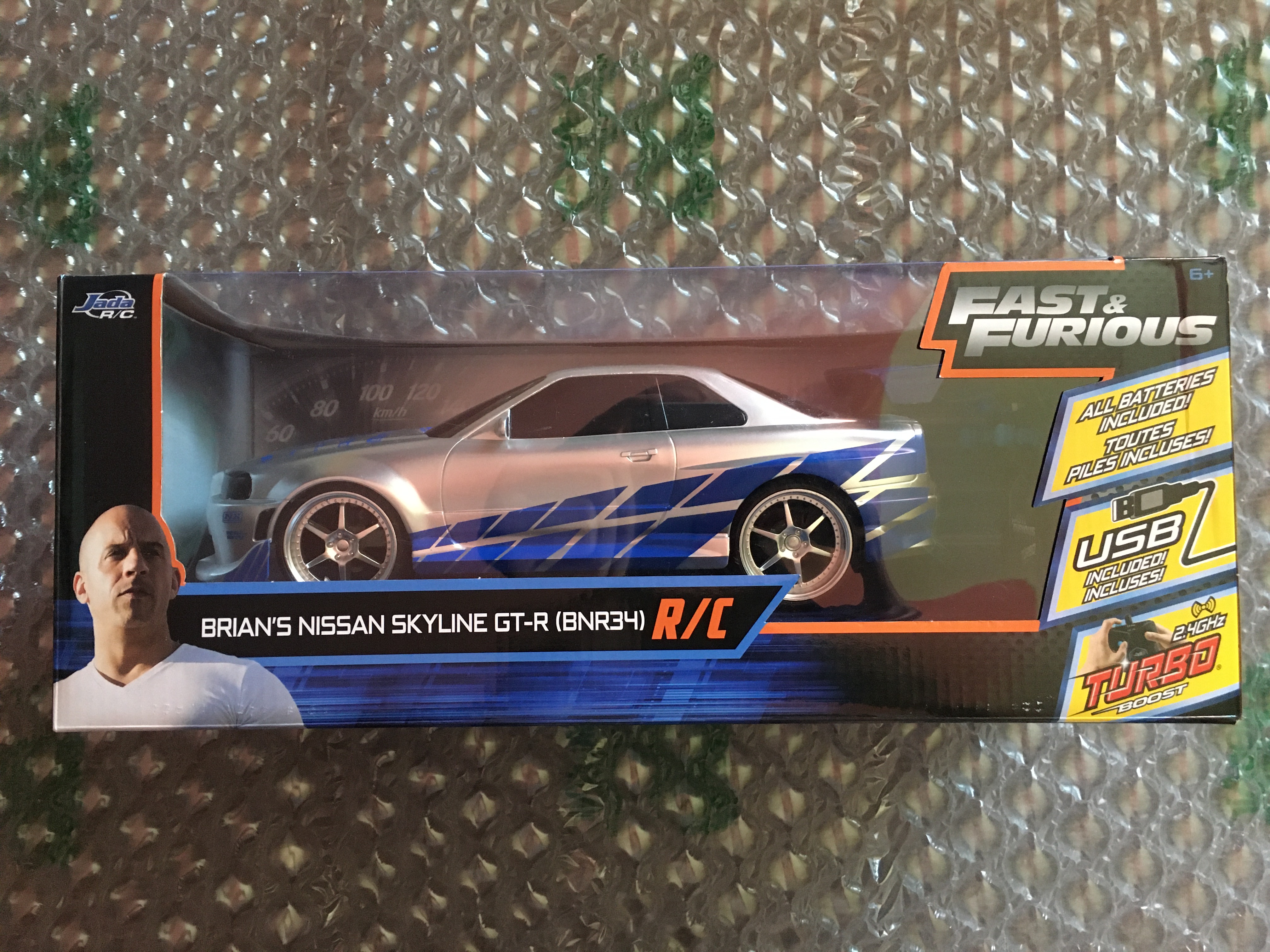 Model Rychle a Zběsile 2 Nissan Skyline GT-R34 na dálkové ovládání 1:24