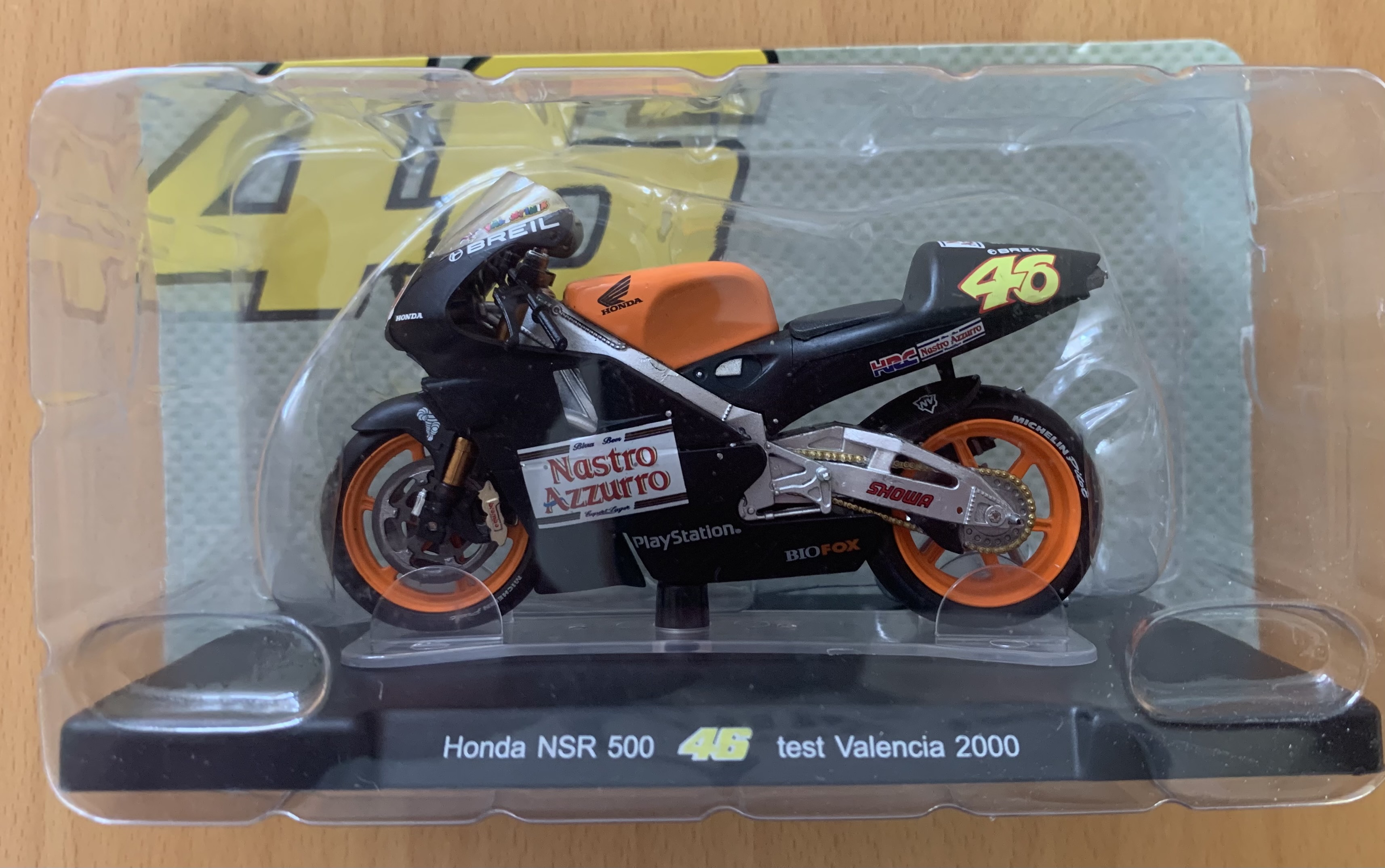 Model Altaya VR46 Honda NSR 500 Valencia Test 2000 1/18