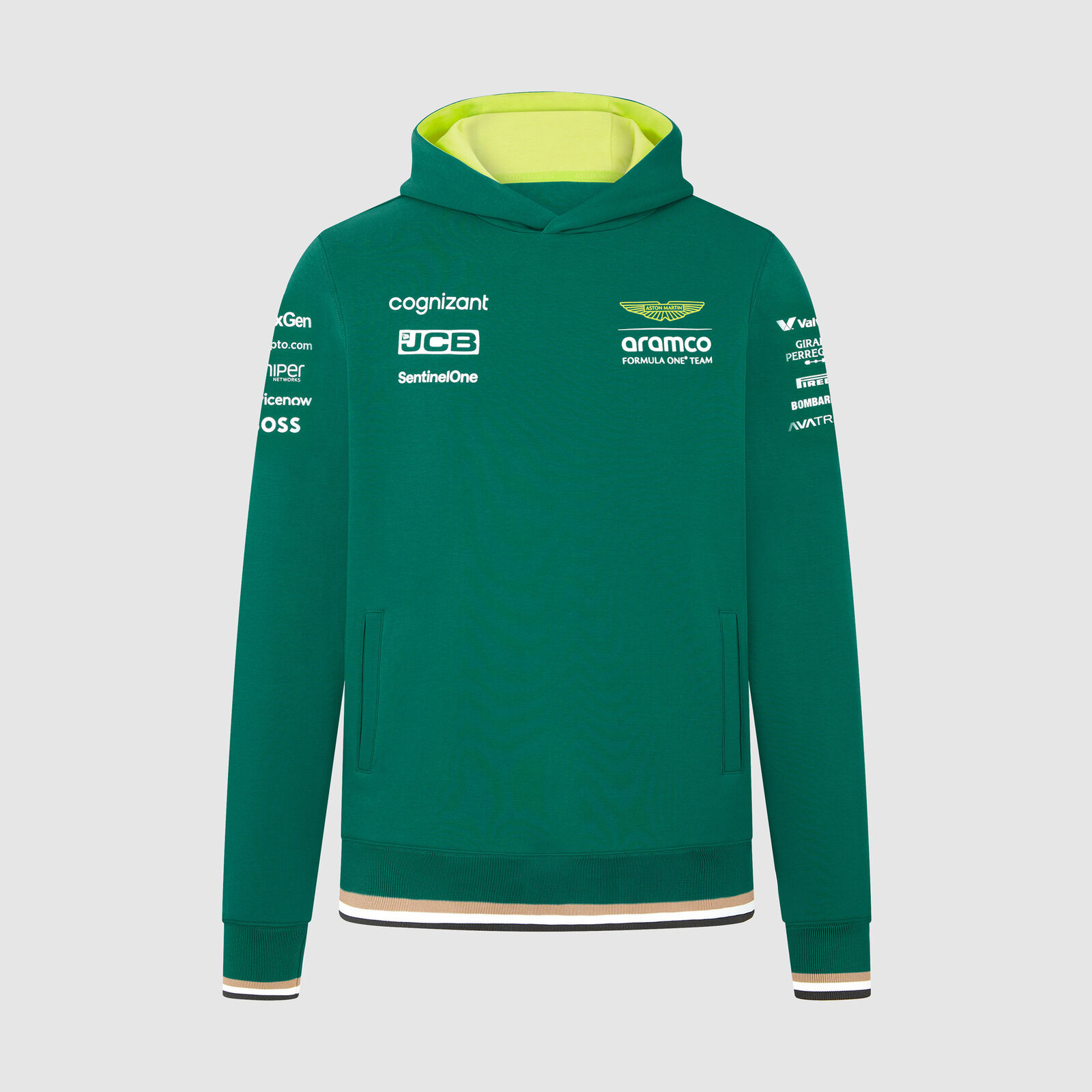 Týmová mikina s kapucí Aston Martin F1 Team zelená