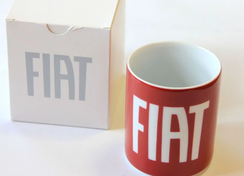 Keramický hrnek Fiat červeno-bílý oficiální produkt