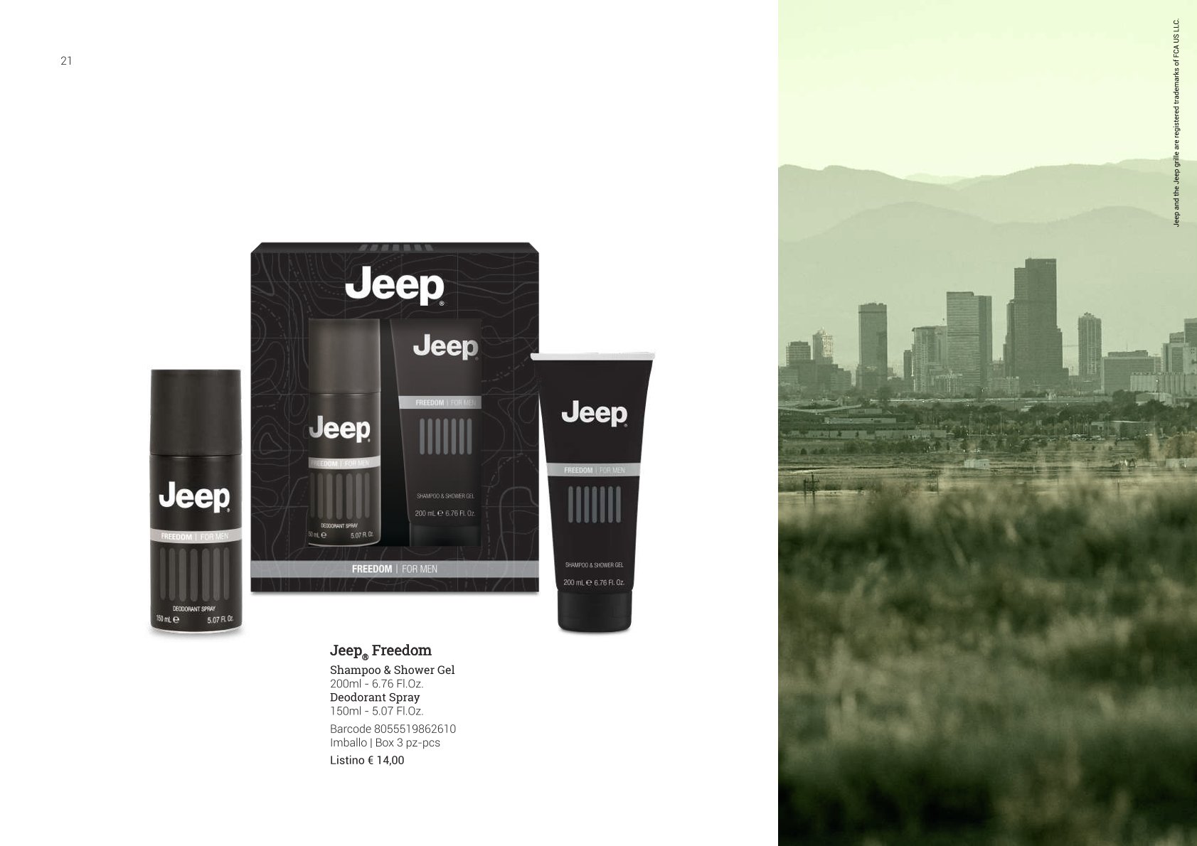 Jeep Freedom deodorant ve spreji, sprchový gel 200 ml-dárková sada
