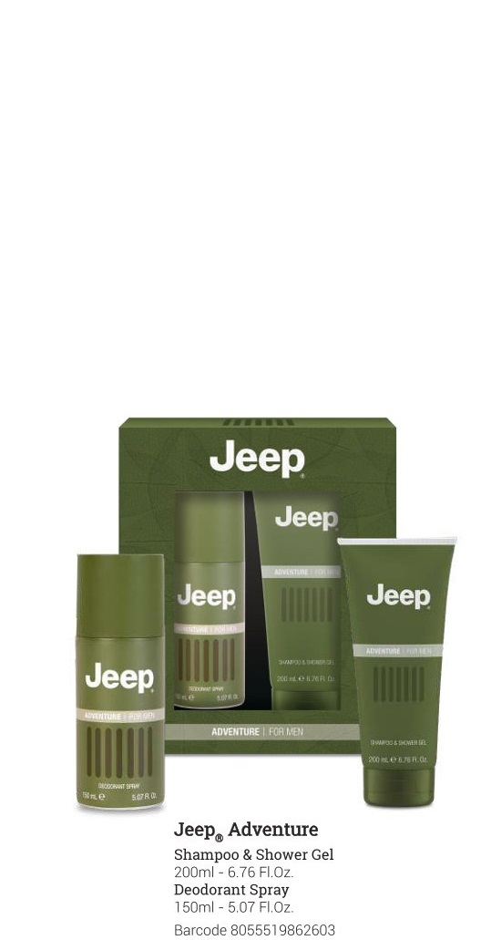 Jeep Adventure deodorant ve spreji, sprchový gel 200 ml-dárková sada