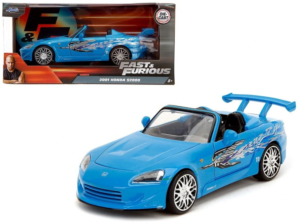 Model Rychle a Zběsile Honda S2000 modrá 1:24