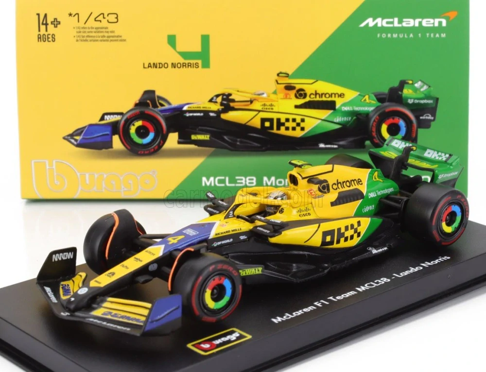 Set Bburago Mercedes Semi Truck Avec McLaren MCL38 (2024) - Échelle 1:43, Licencié
