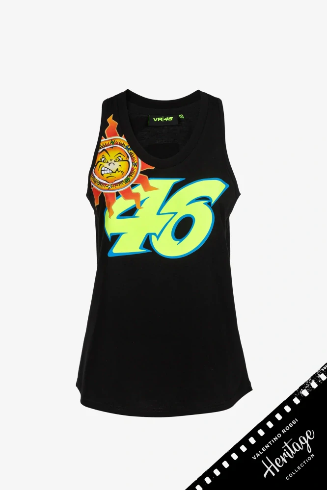Dámské tílko VR46 Valentino Rossi - Heritage černé - L