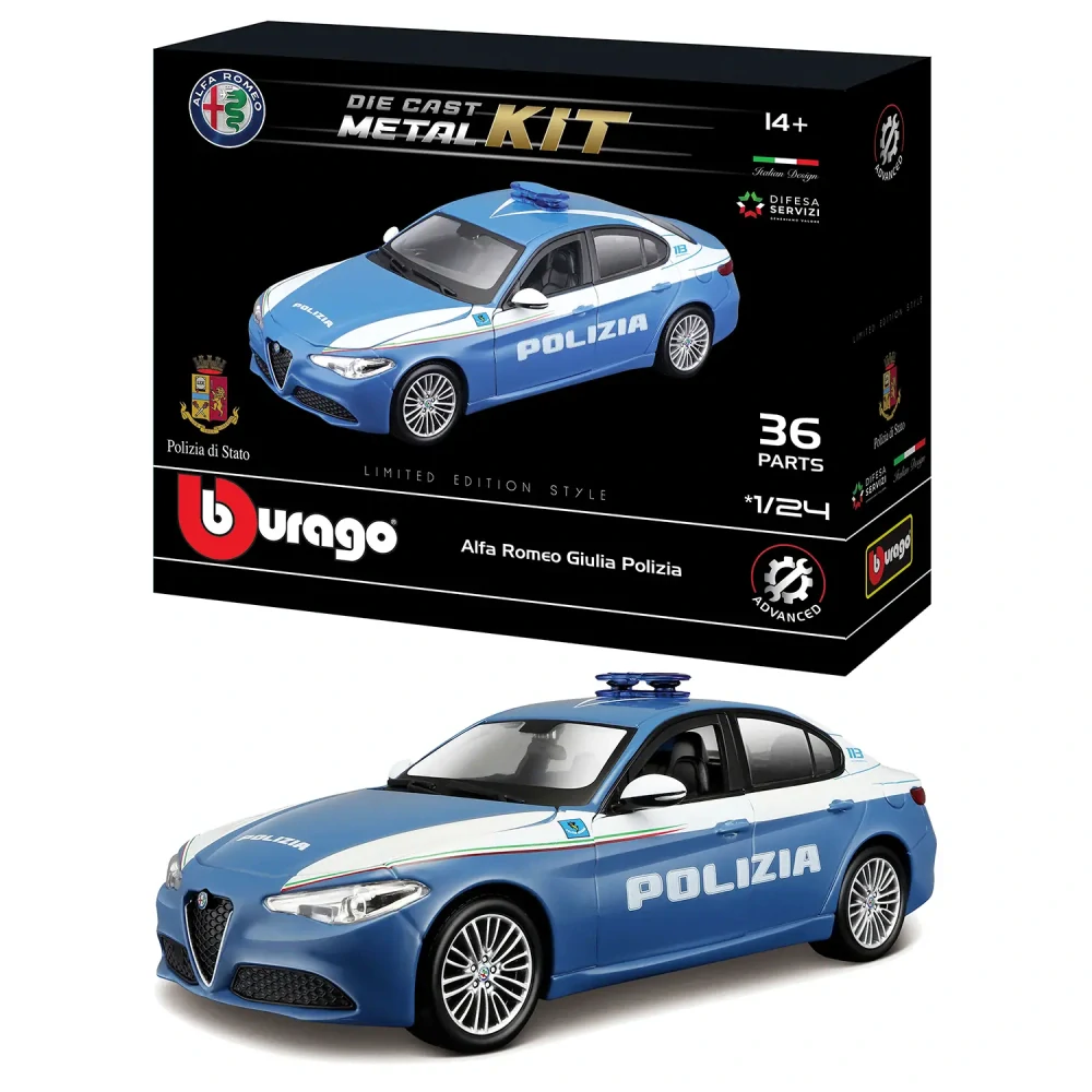 Model Bburago stavebnice Alfa Romeo Giuglia Polizia 1:24