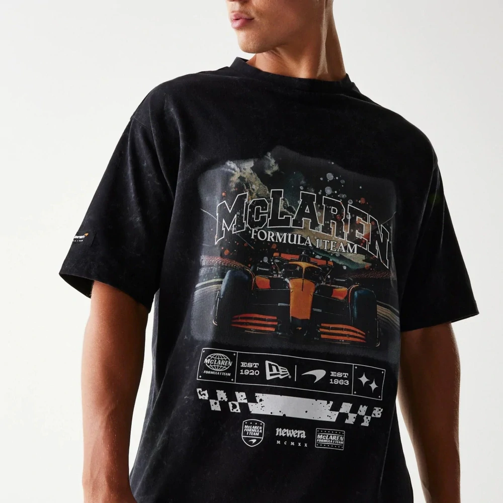 Volnočasové tričko McLaren F1 NE GRPHC černé washed - oversize