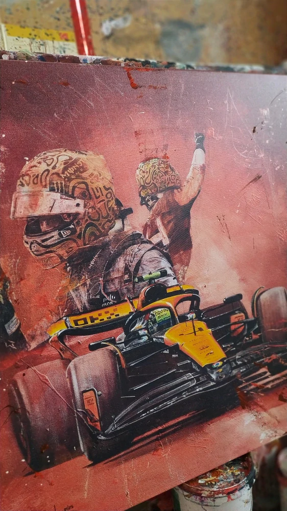 Limitovaný tisk na plátně s rámem - obraz Lando Norris