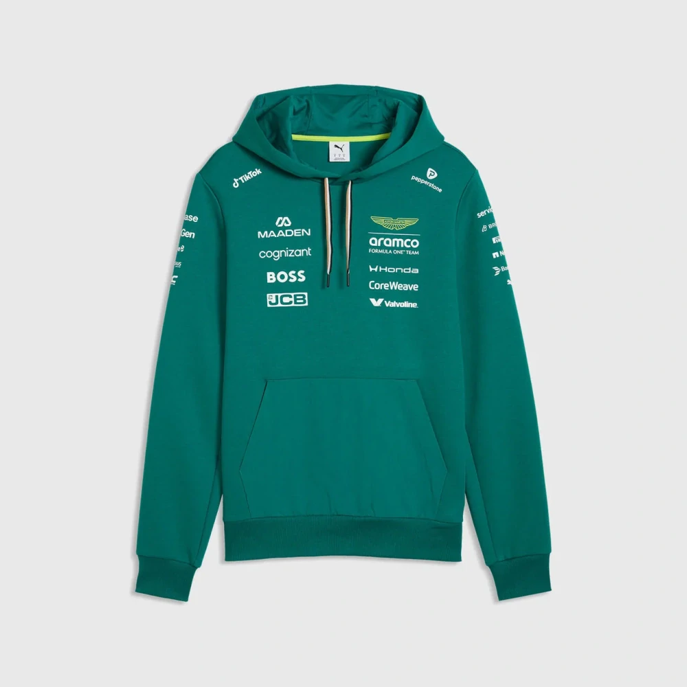 Mikina s kapucí Aston Martin F1 s logy sponzorů - týmová edice - XL