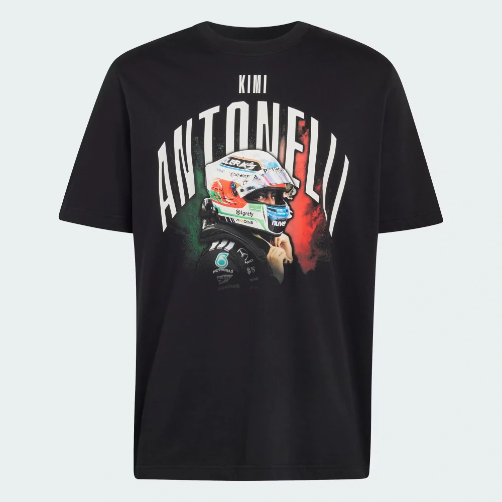 Tričko Adidas - Mercedes AMG Petronas F1 edice KIMI ANTONELLI černé GRAPHIC - S