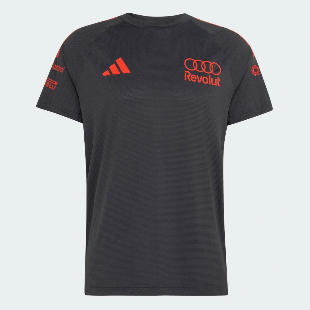 Tričko Audi Revolut F1 šedé s logy sponzorů x Adidas - týmová edice