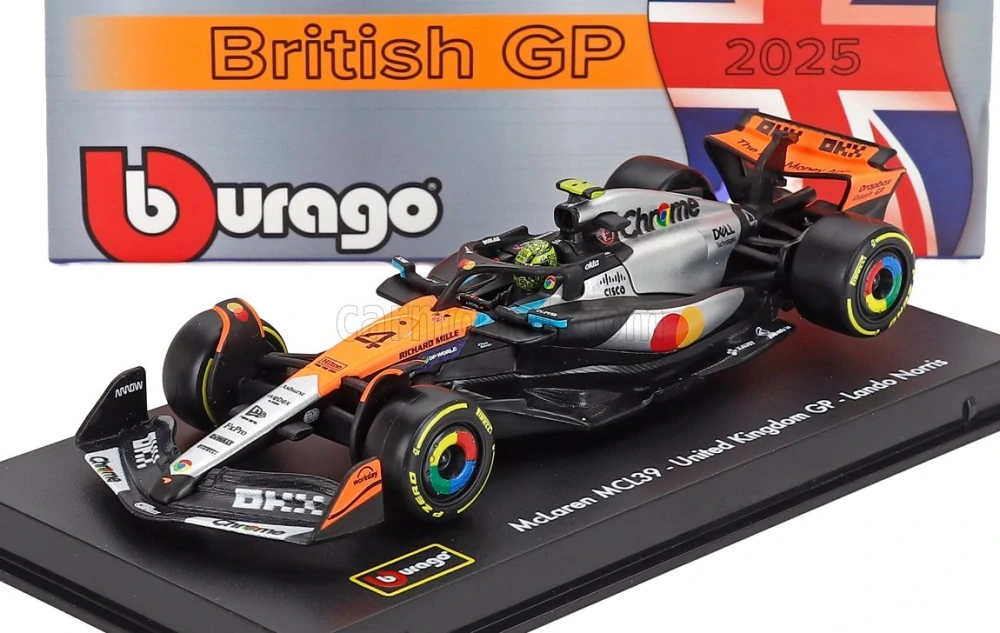 Model McLaren F1 MCL39 BBurago #4 Lando Norris Silverstone 2025 1:43 Signature