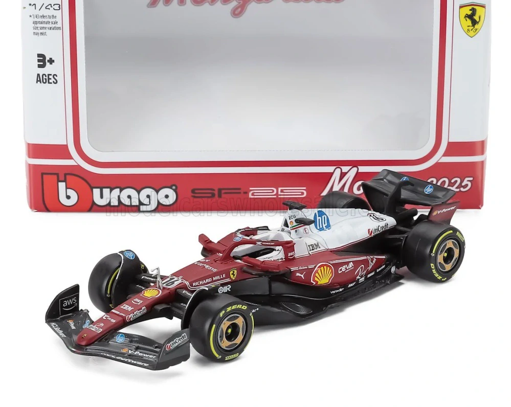 Model Scuderia Ferrari SF-25 BBurago #16 Charles Leclerc Monza 2025 1:43
