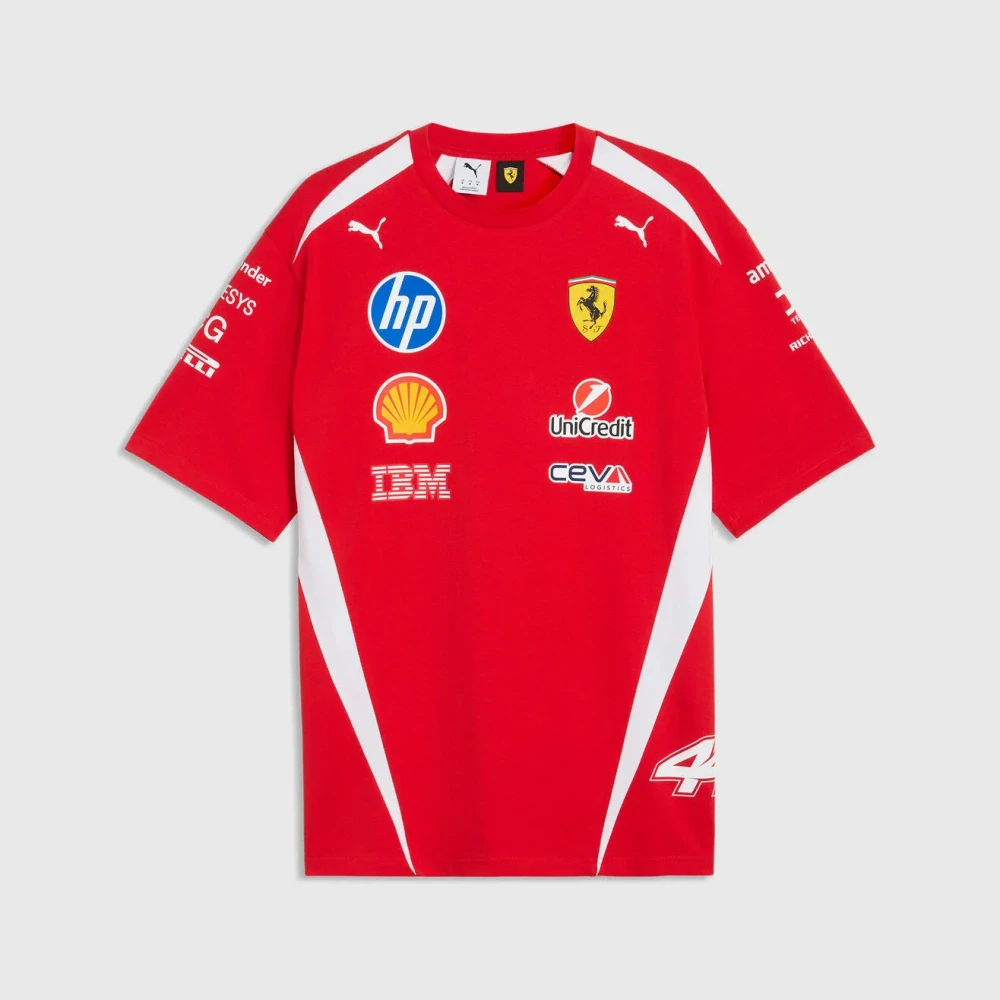 Tričko Scuderia Ferrari F1 s logy sponzorů x Puma - DRIVER HAMILTON edice - oversize