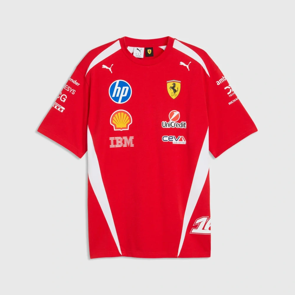 Tričko Scuderia Ferrari F1 s logy sponzorů x Puma - DRIVER LECLERC edice - oversize