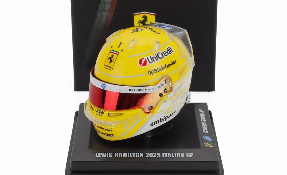 Model přilby Lewis Hamilton - SF Monza 2025 1:5 LookSmart