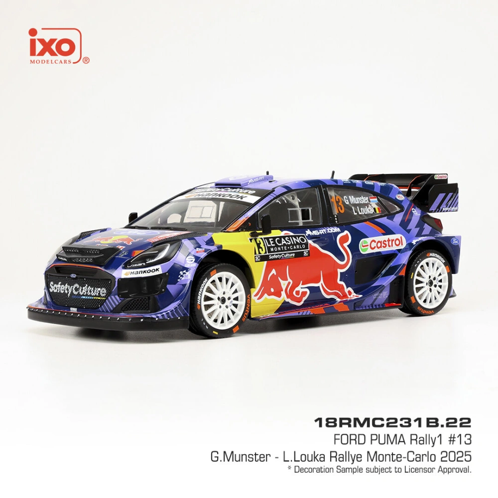 Model IXO Ford Puma WRC Rally Monte Carlo 2025 G. Munster 1:18