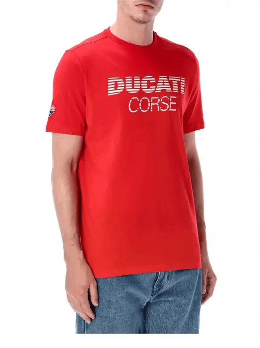 Ducati Corse tričko s nápisem Ducati červené - S