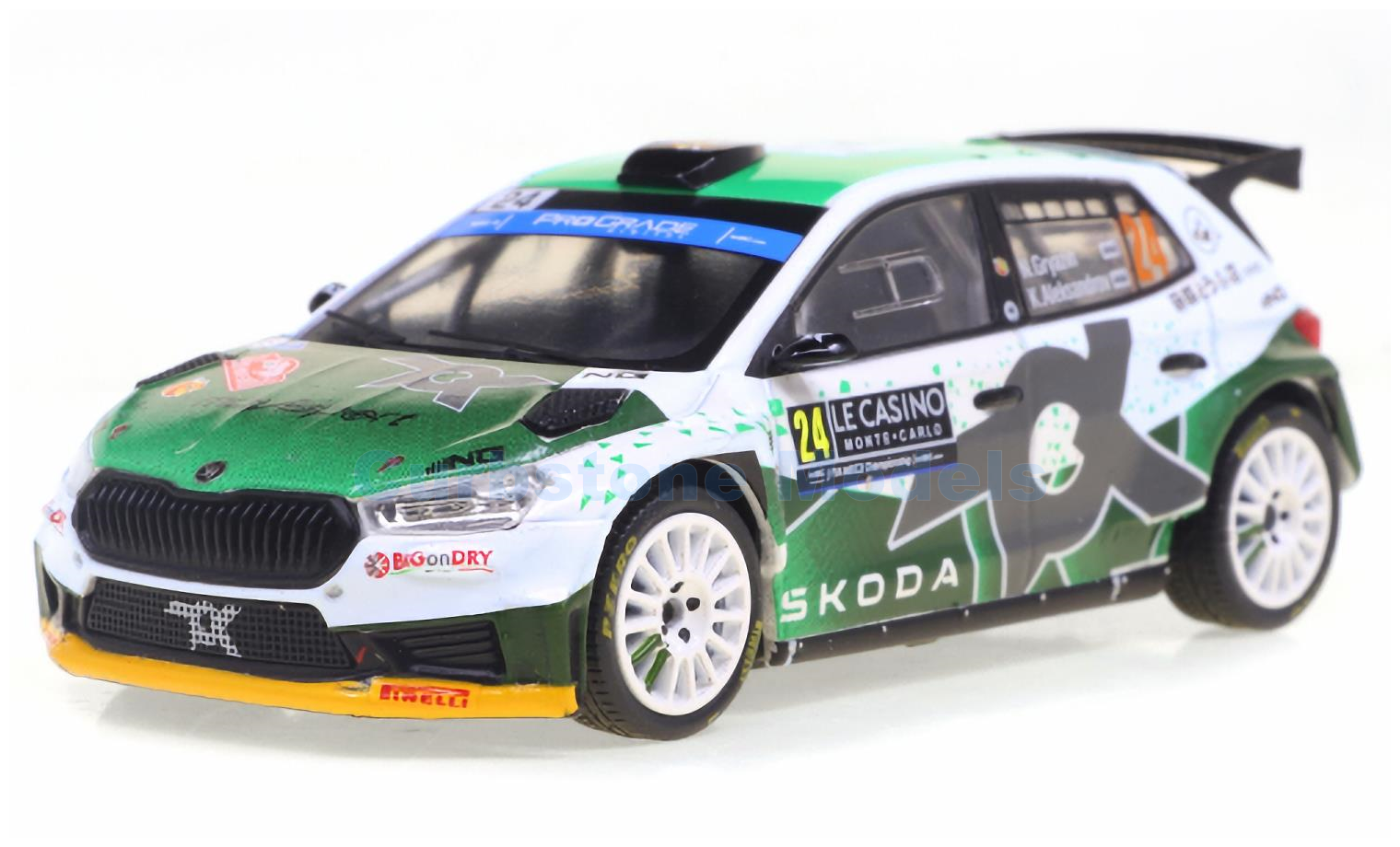 Model IXO Škoda Fabia Rally2 n.24 N.Gryazin -K.Aleksandrov  Rally Monte Carlo 2023 1:43