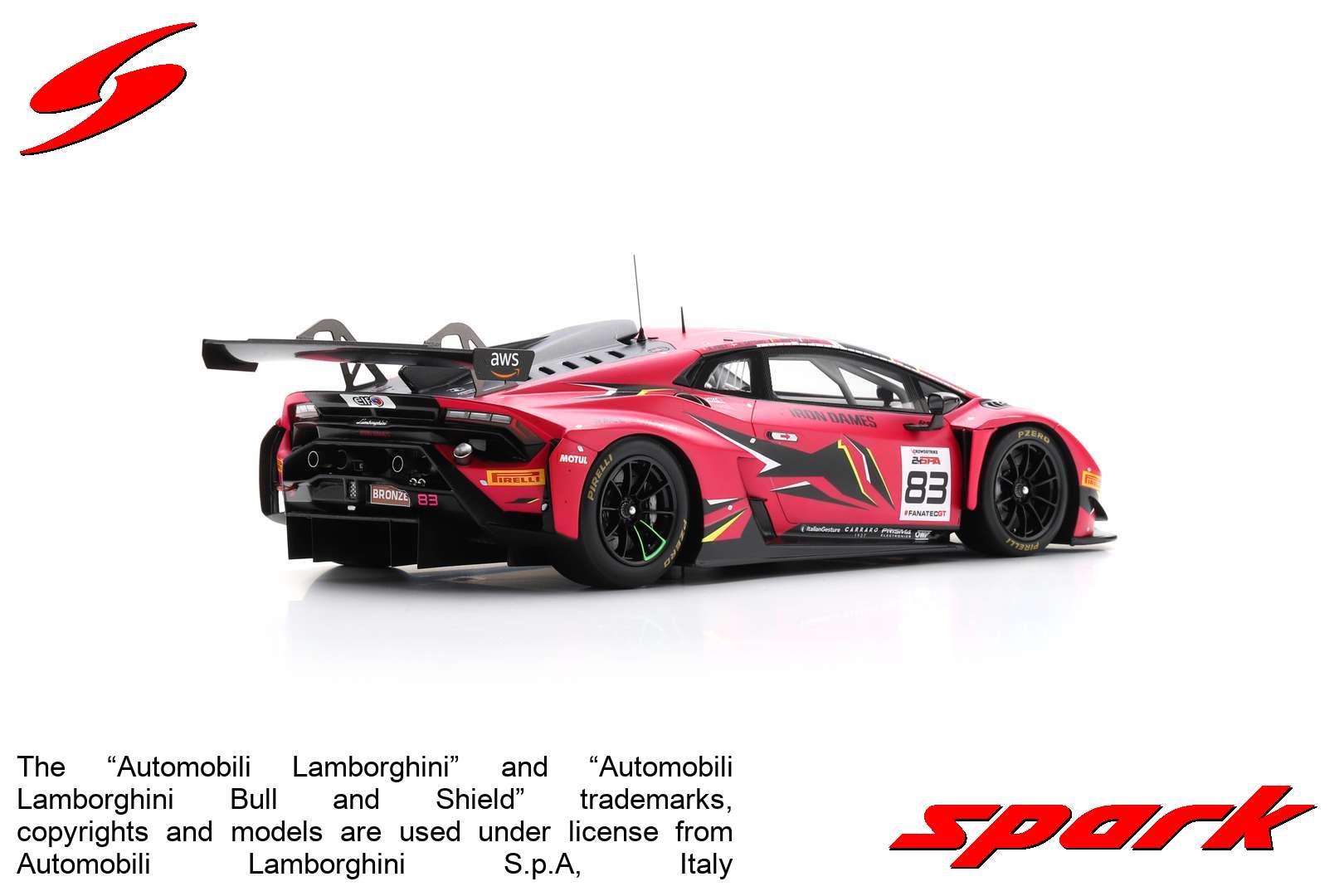 Model Spark Lamborgini Huracan GT3 24H SPA 2023 1:18 N.83