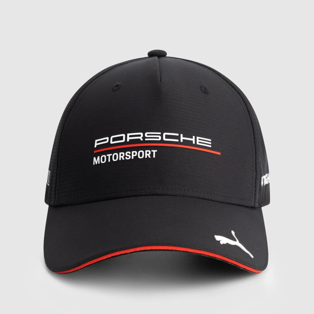 Týmová kšiltovka Porsche Motorsport s logy sponzorů černá