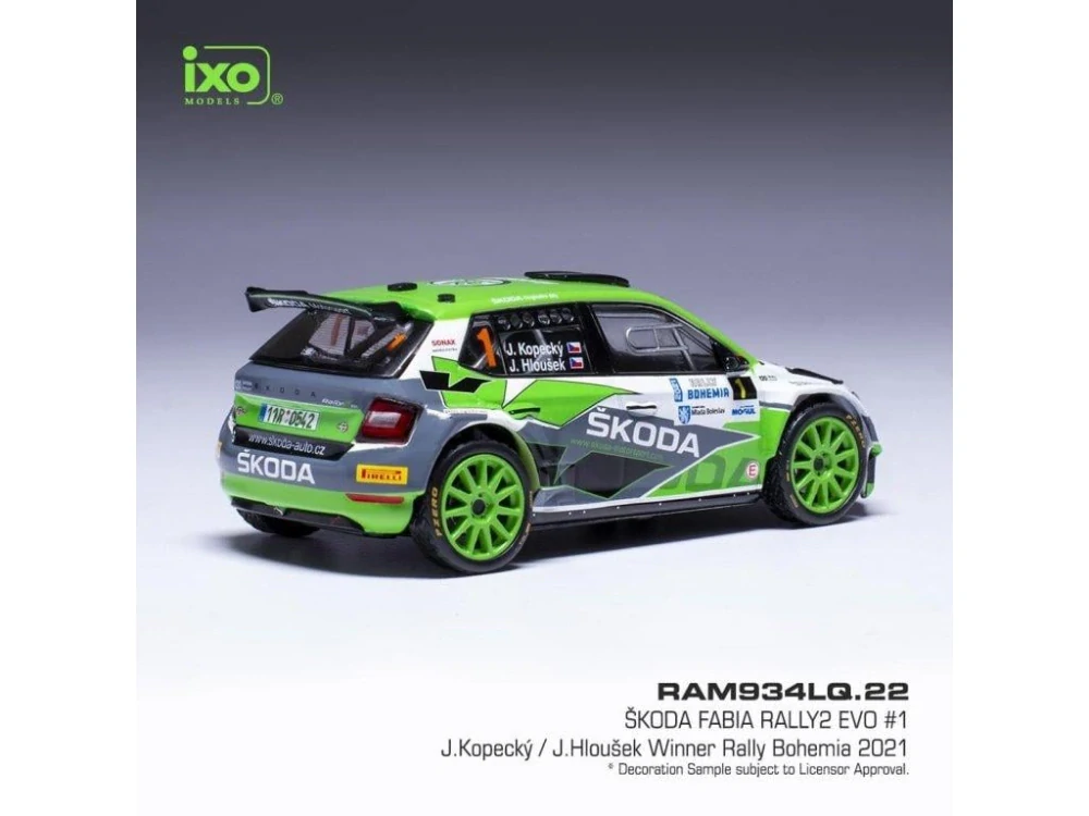 Model IXO Škoda Fabia Rally2 EVO - Rally Bohemia 2021 #1 Kopecký 1:43