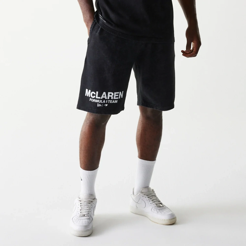 Volnočasové kraťasy McLaren F1 NE wordmark s logem černé - oversize