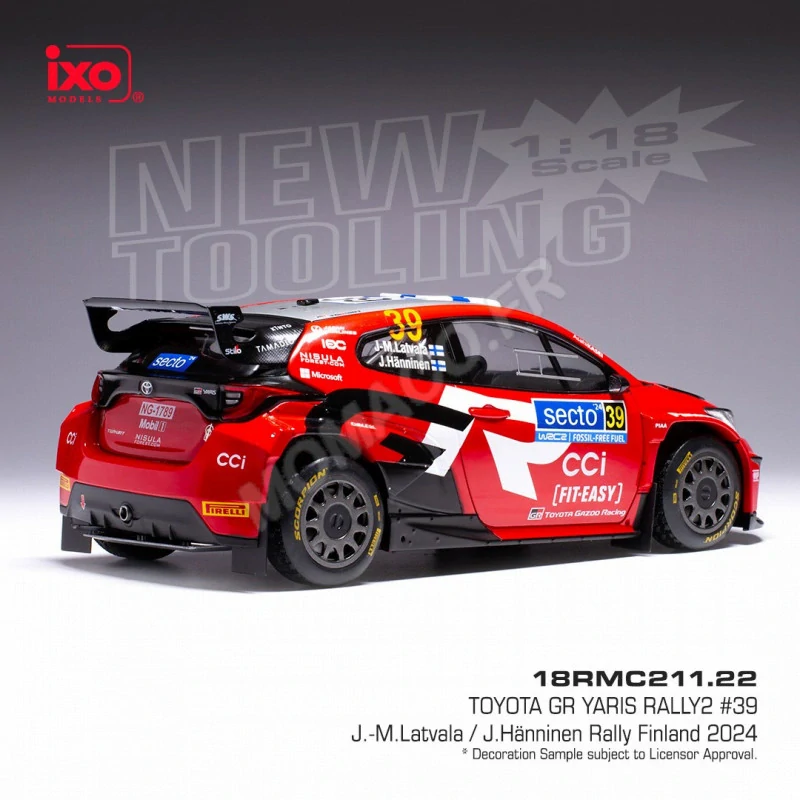 Model IXO Toyota Yaris GR Rally Finsko 2024 J-M.Latvala 1:18
