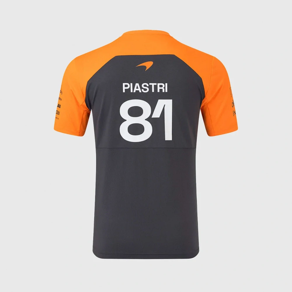 Týmové tričko McLaren F1 s logy sponzorů - Oscar Piastri tmavě šedé