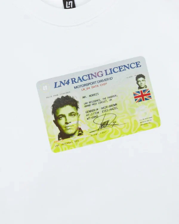 Volnočasové tričko Lando Norris LICENSE LN4 bílé