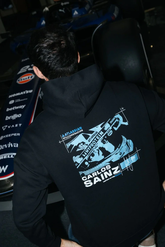 Fanouškovská mikina s kapucí Carlos Sainz - Williams Racing F1 tmavě modrá - XXL