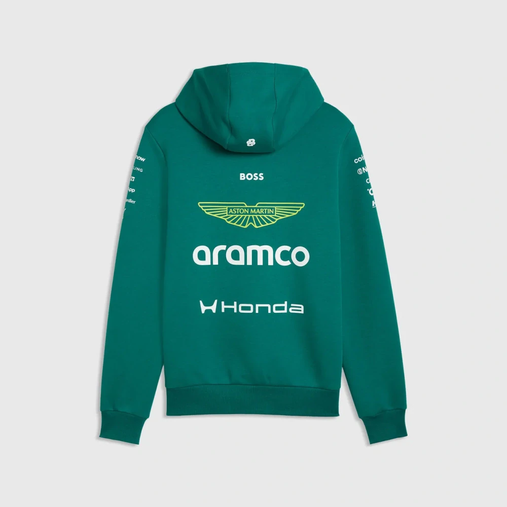 Mikina s kapucí Aston Martin F1 s logy sponzorů - týmová edice - XL