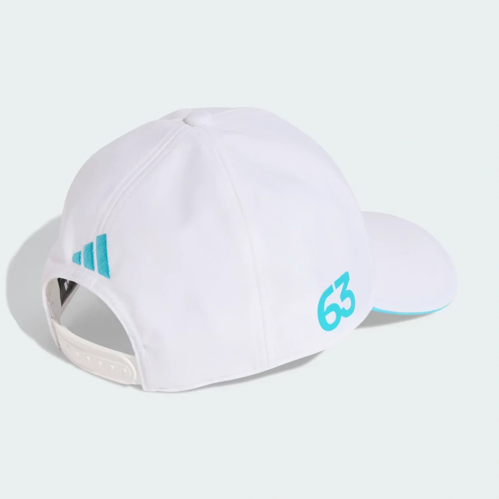Bílá kšiltovka George Russell Mercedes AMG Petronas F1 x Adidas - týmová edice