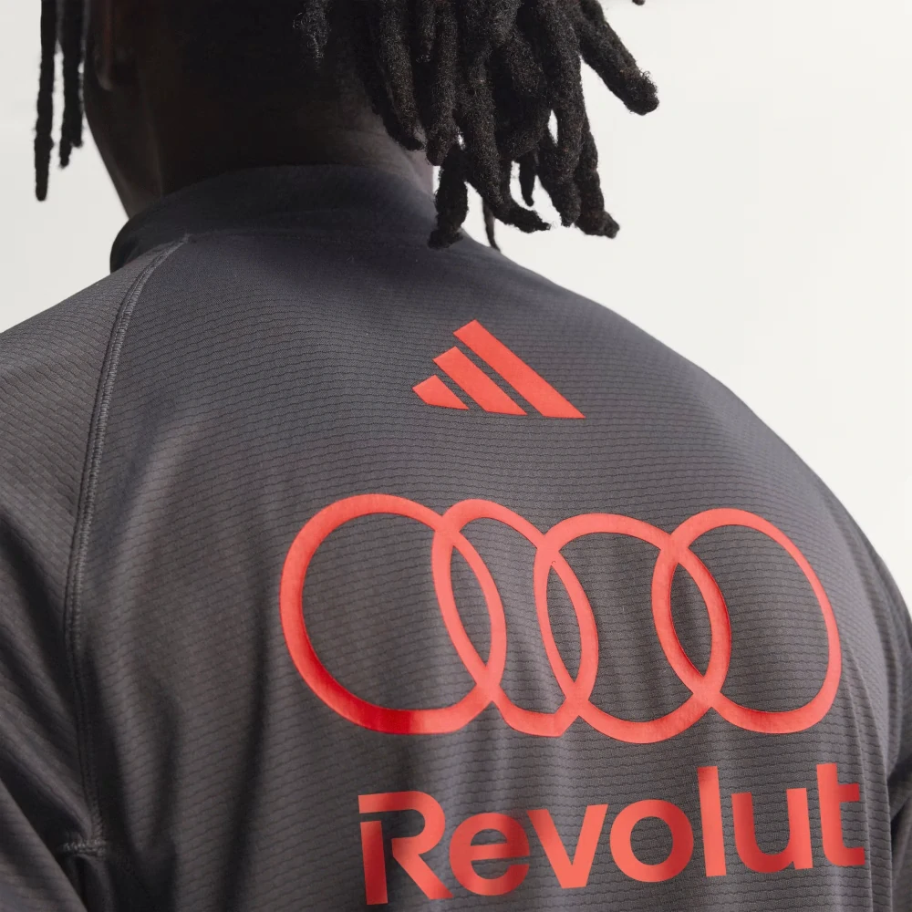 Sportovní mikina Audi Revolut F1 šedá s logy sponzorů x Adidas - týmová edice