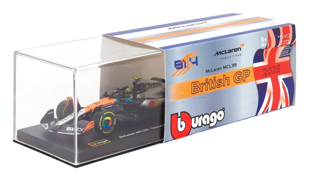 Model McLaren F1 MCL39 BBurago #4 Lando Norris Silverstone 2025 1:43 Signature