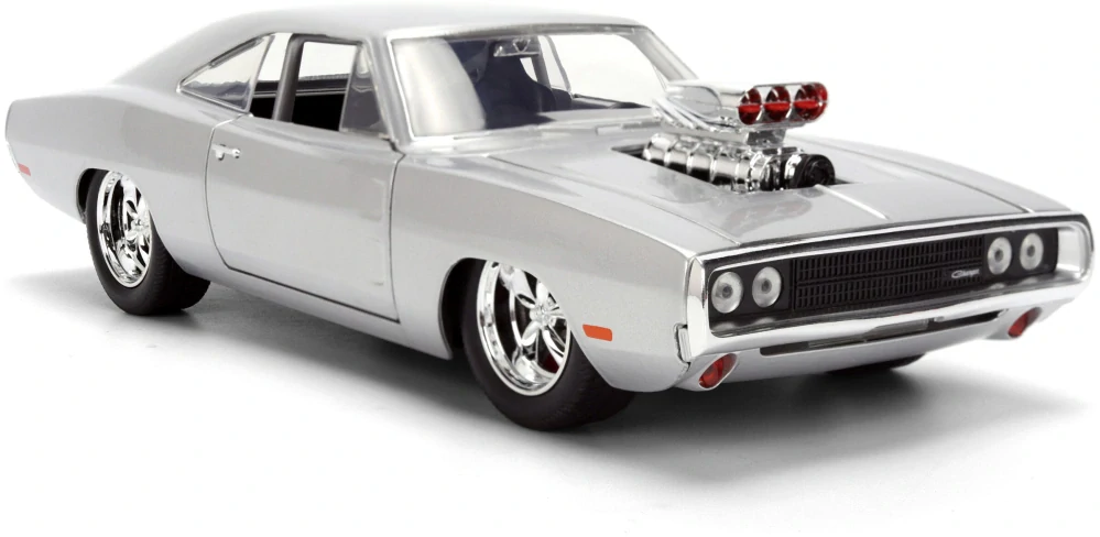 Model Rychle a Zběsile 1970 Dodge Charger R/T F&F stříbrný 25 anniversary edition 1:24
