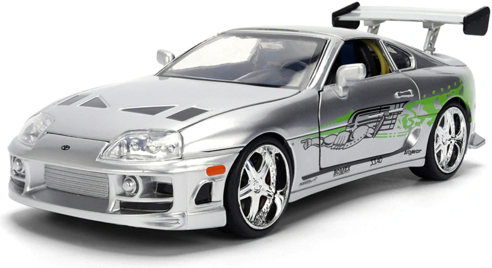 Model Rychle a zběsile Toyota Supra 1995 stříbrná 25 anniversary edition1:24