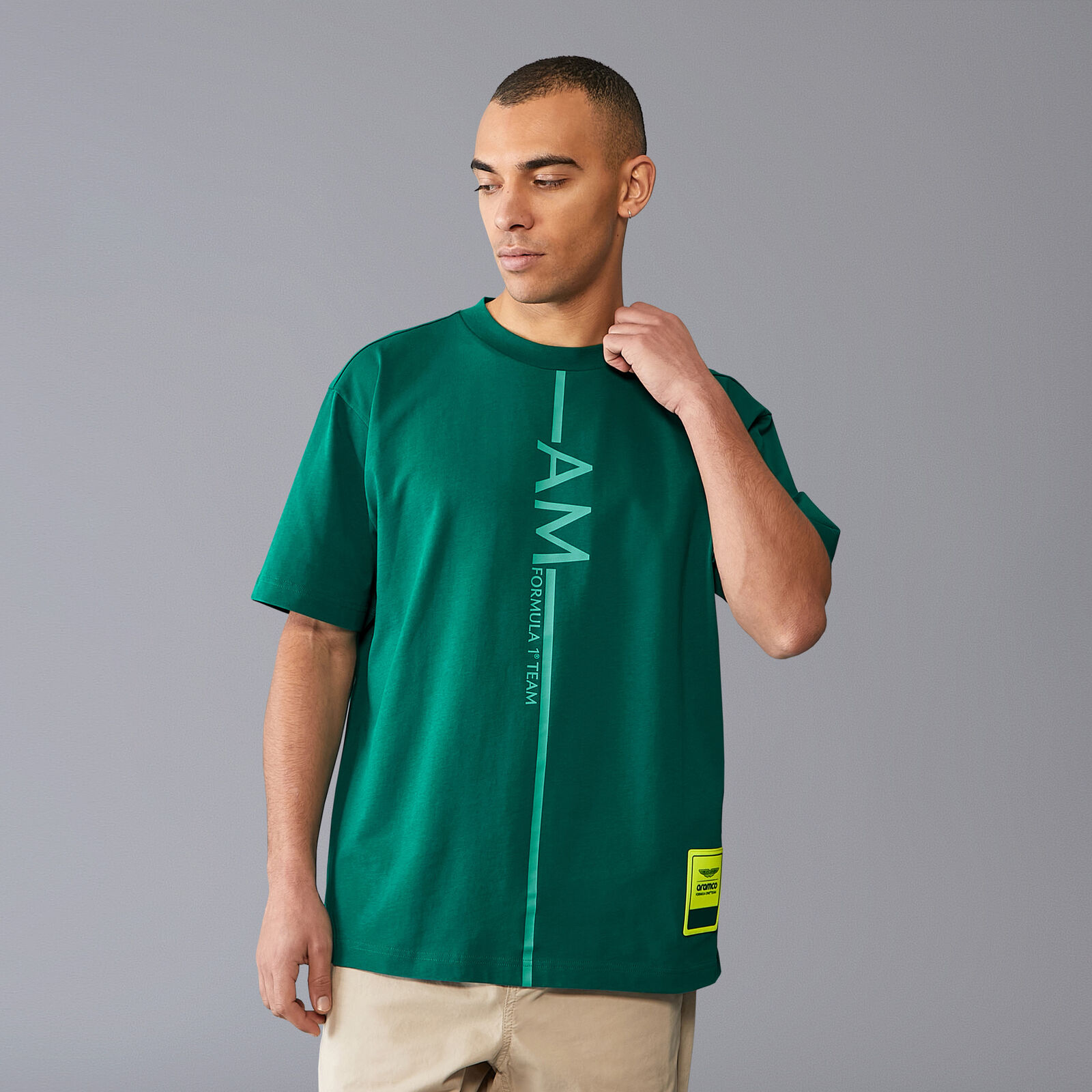 Aston Martin F1 Team volnočasové tričko Oversize zelené - XXL