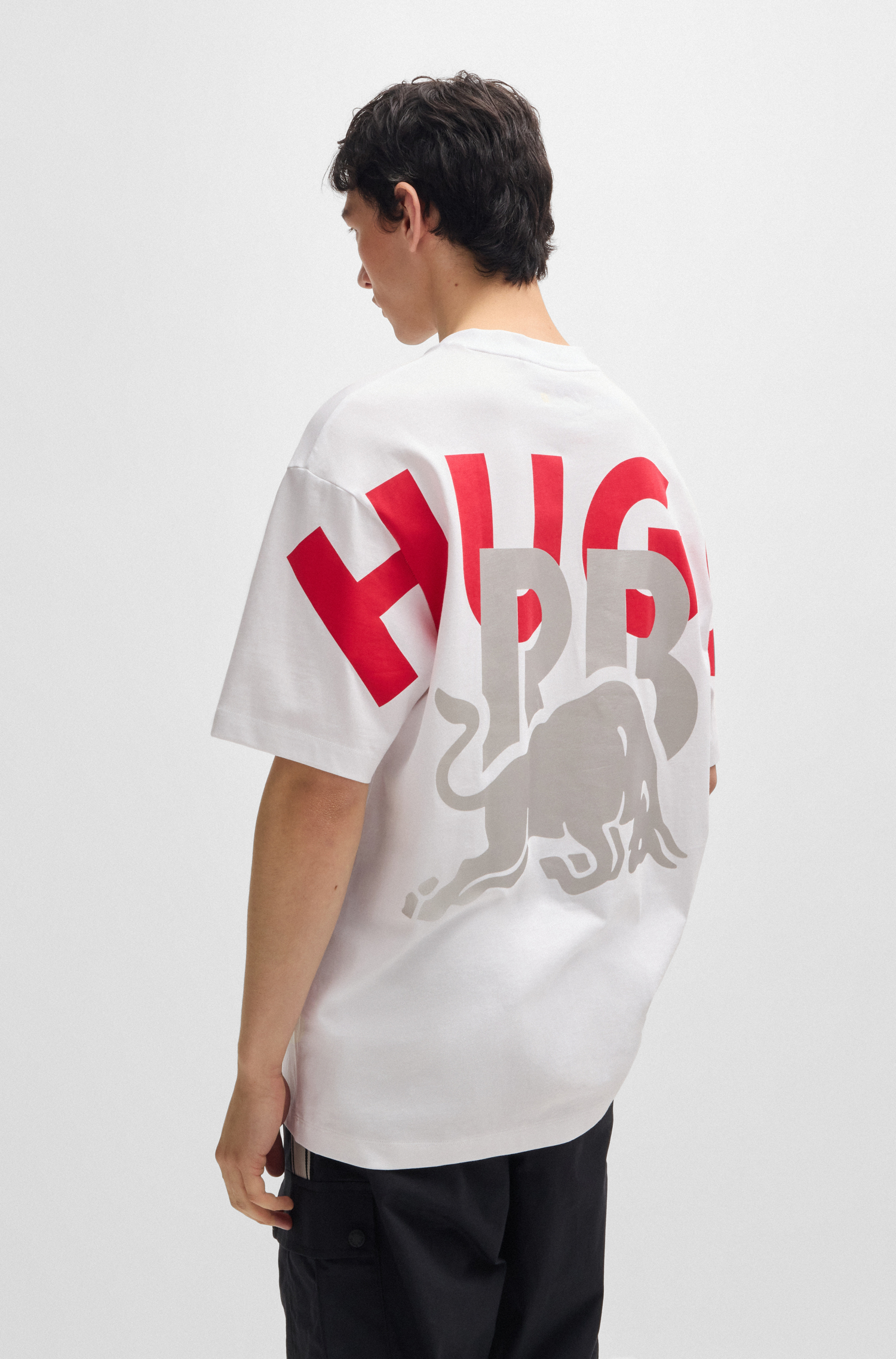Volnočasové tričko HUGO - Visa Cash App RB bílé oversize - XXL