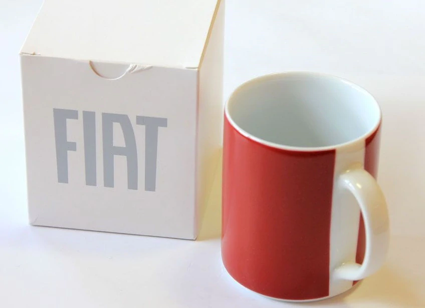 Keramický hrnek Fiat červeno-bílý oficiální produkt