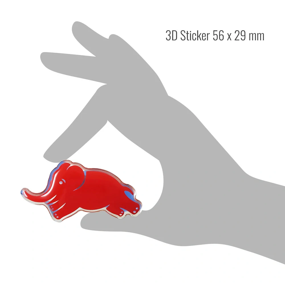 Lancia samolepka slon červená 3D