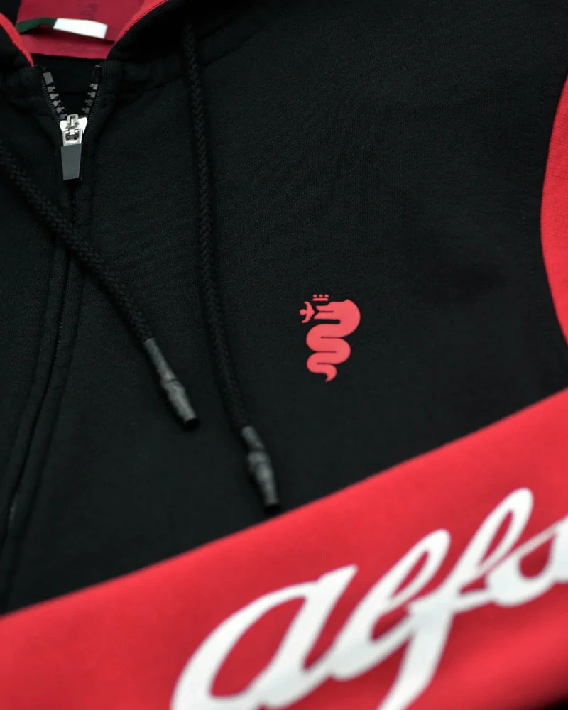 Alfa Romeo mikina na zip s logem AR černá