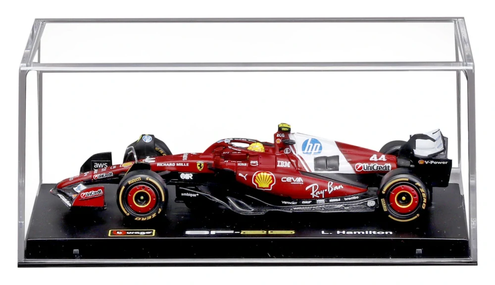 Model Scuderia Ferrari SF-25 BBurago #44 Lewis Hamilton 2025 1:43 Signature
