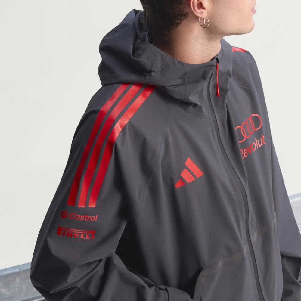 Lehká bunda Audi Revolut F1 šedá s logy sponzorů x Adidas - týmová edice