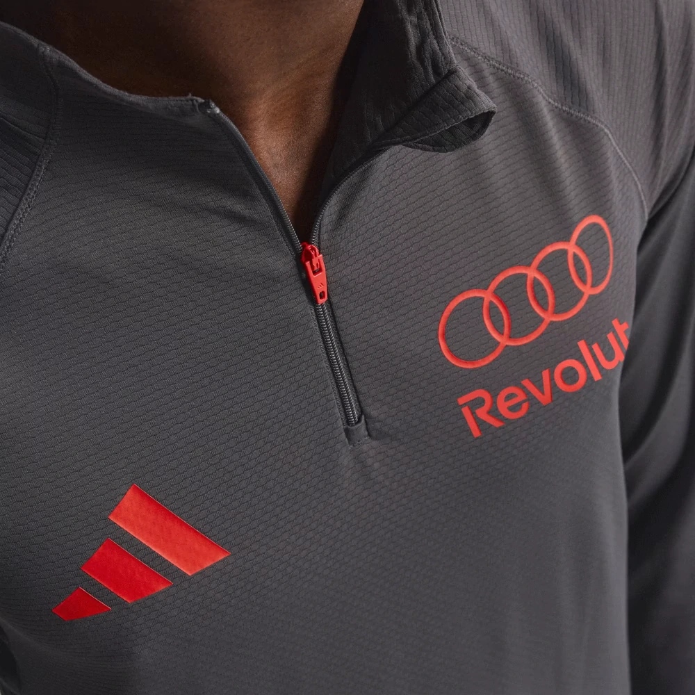 Sportovní mikina Audi Revolut F1 šedá s logy sponzorů x Adidas - týmová edice