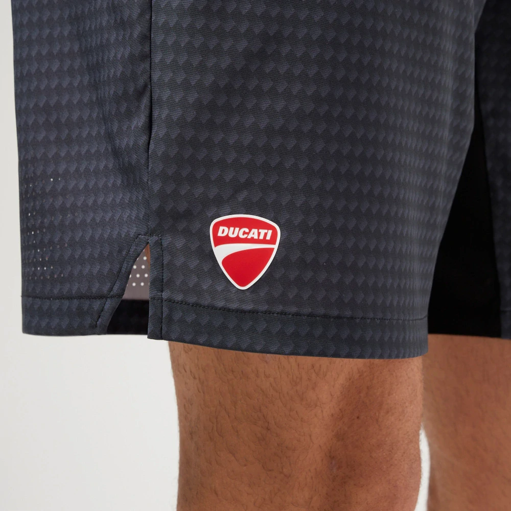 Sportovní kraťasy Ducati x Macron tmavě šedé s logem