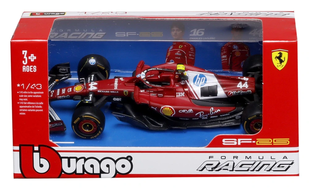 Model Scuderia Ferrari SF-25 BBurago #44 Lewis Hamilton 2025 1:43