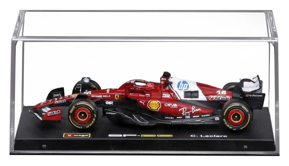 Model Scuderia Ferrari SF-25 BBurago #16 Charles Leclerc 2025 1:43 Signature