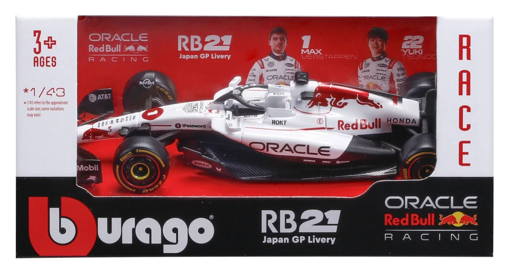 Model Red Bull F1 RB21 BBurago #1 Max Verstappen Winner Japan GP 2025 1:43
