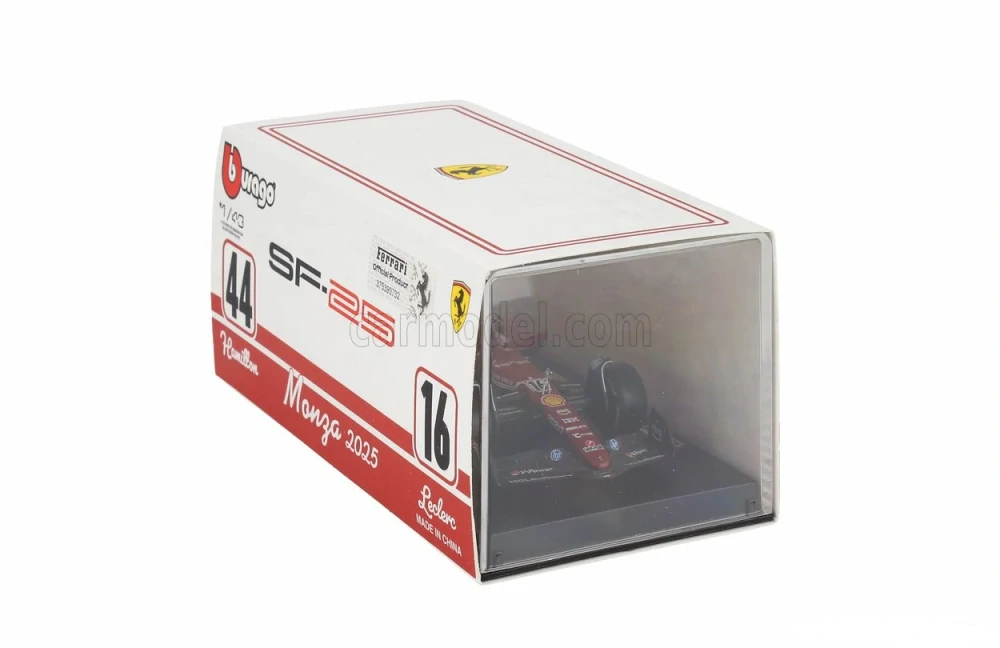Model Scuderia Ferrari SF-25 BBurago #16 Charles Leclerc Monza 2025 1:43 Signature